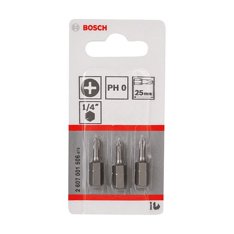 Ponta da aparafusadora Extra Hard PH0 25mm (3unids) BOSCH