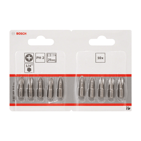 Ponta da aparafusadora Extra Hard PH2 25mm (10 unids) BOSCH
