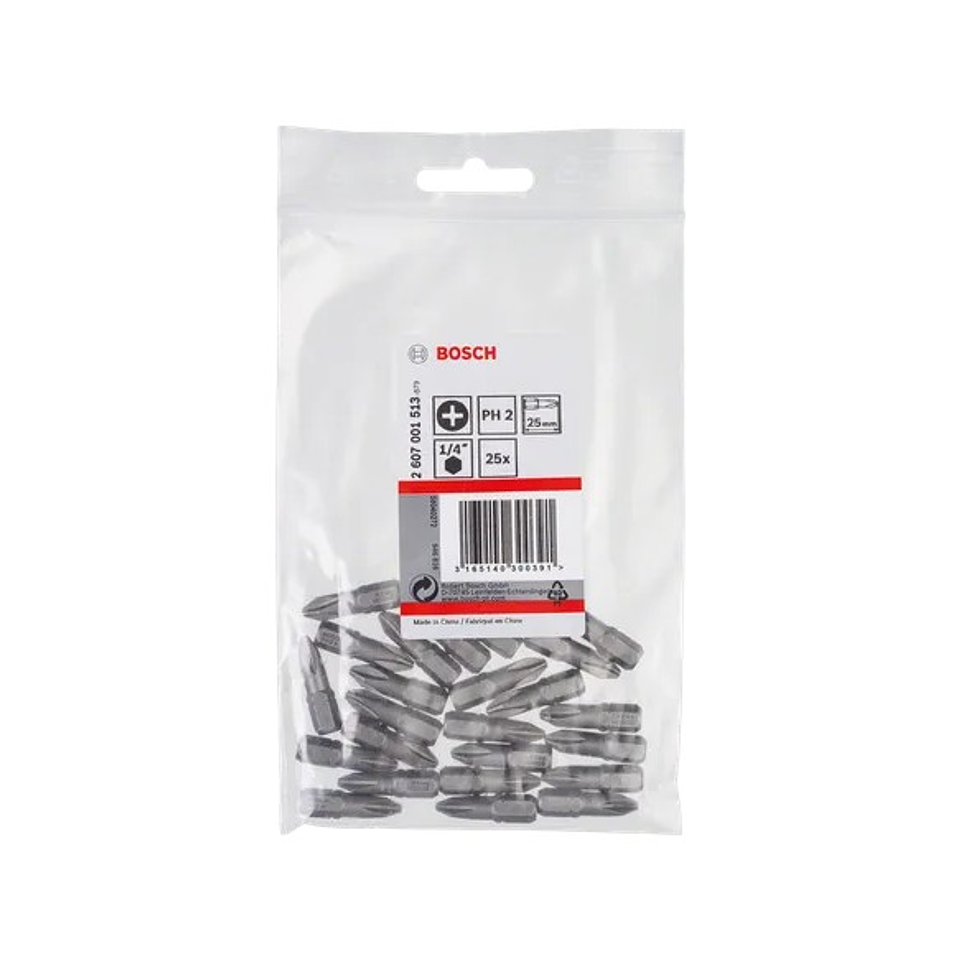 Ponta da aparafusadora Extra Hard PH2 25mm (25 unids) BOSCH 2