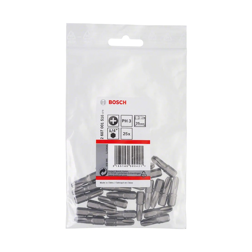 Ponta da aparafusadora Extra Hard PH3 25mm (25 unids) BOSCH 2