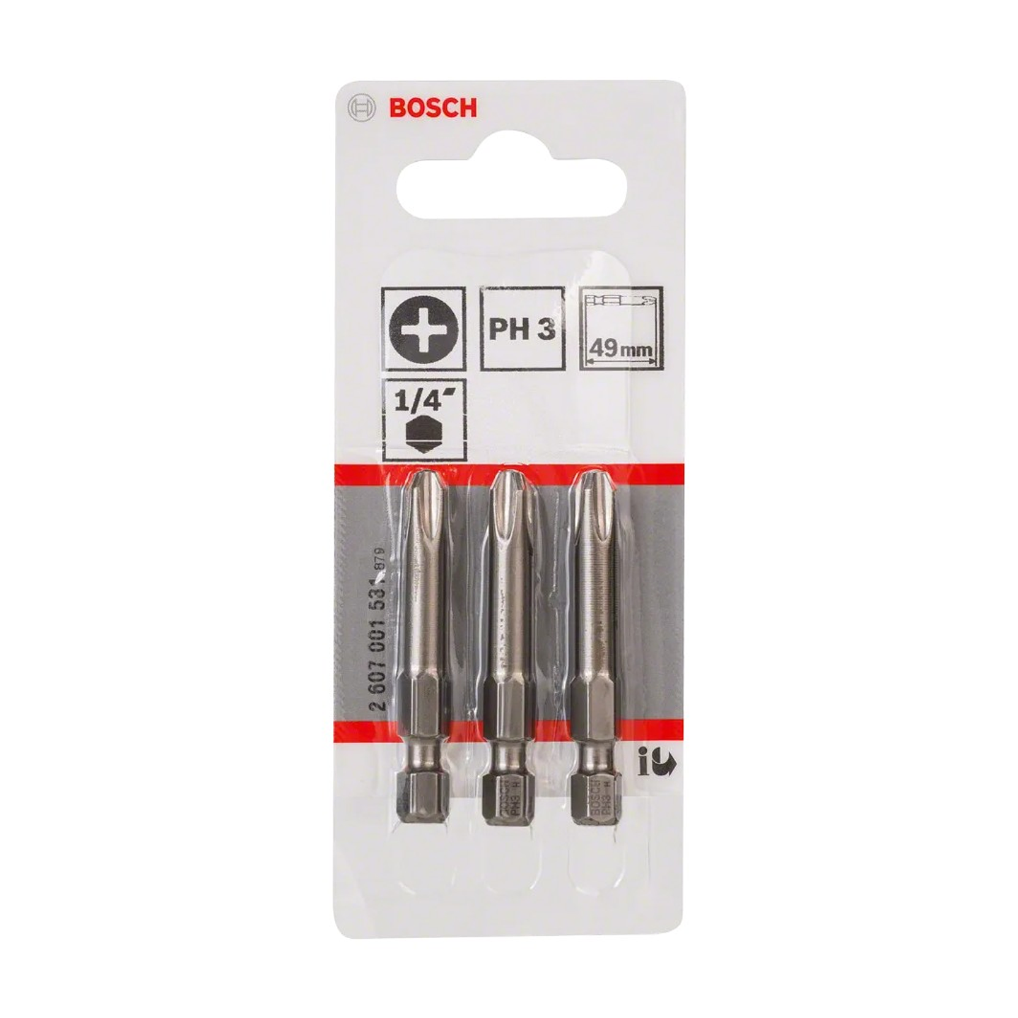 Ponta da aparafusadora Extra Hard PH3 49mm (3 unids) BOSCH 2