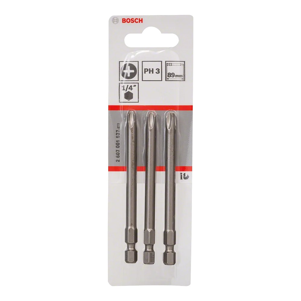Ponta da aparafusadora Extra Hard PH3 89mm (3 unids) BOSCH 2