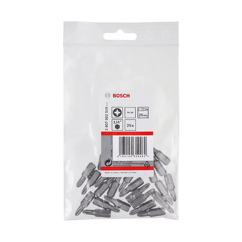 Ponta da aparafusadora Extra Hard PH2R 25mm (25 unids) BOSCH