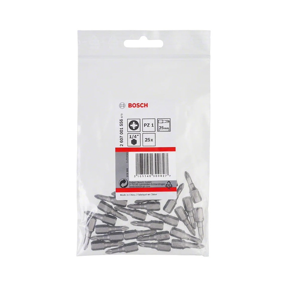 Ponta da aparafusadora Extra Hard PZ1 25mm (25 unids) BOSCH 2