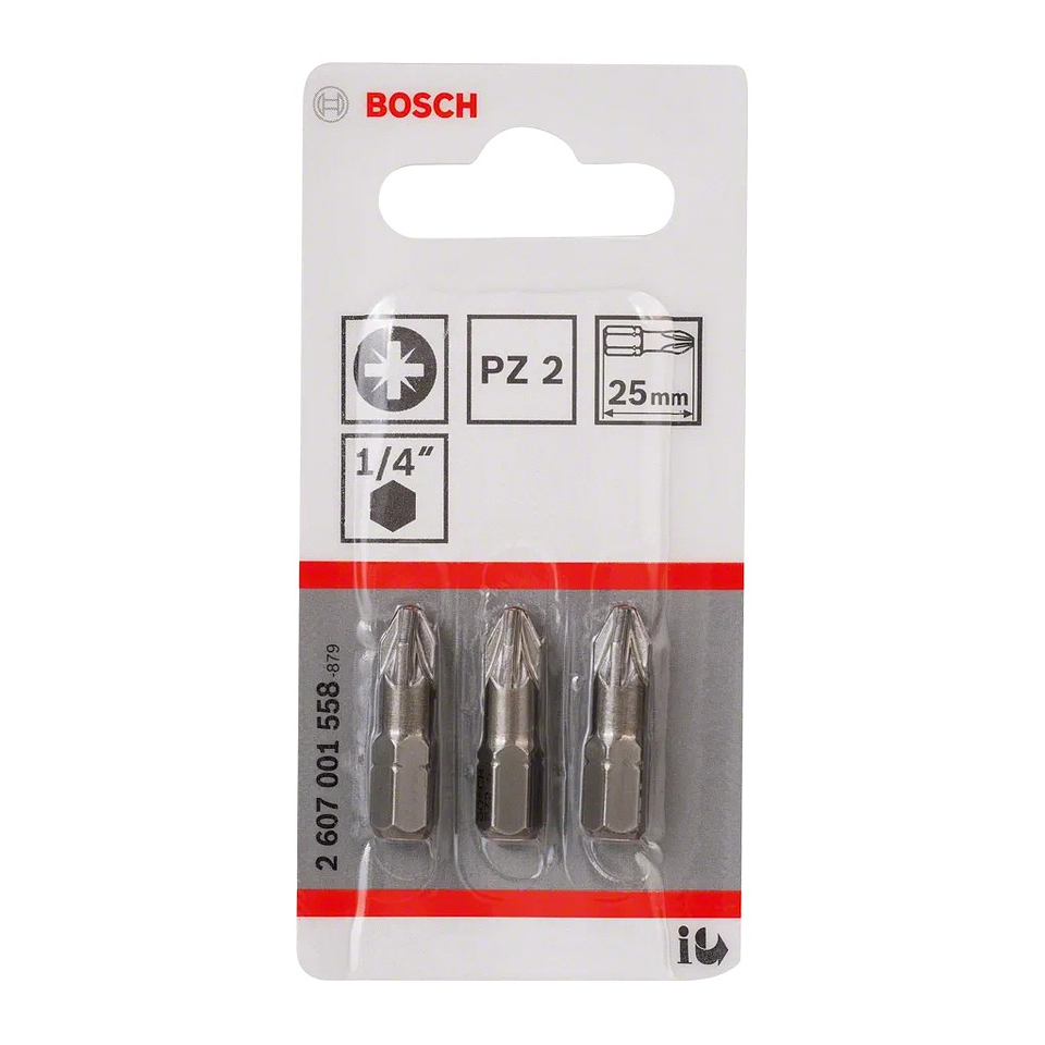 Ponta da aparafusadora Extra Hard PZ2 25mm (3 unids) BOSCH 2