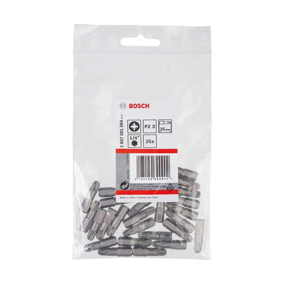 Ponta da aparafusadora Extra Hard PZ3 25mm (25 unids) BOSCH 2