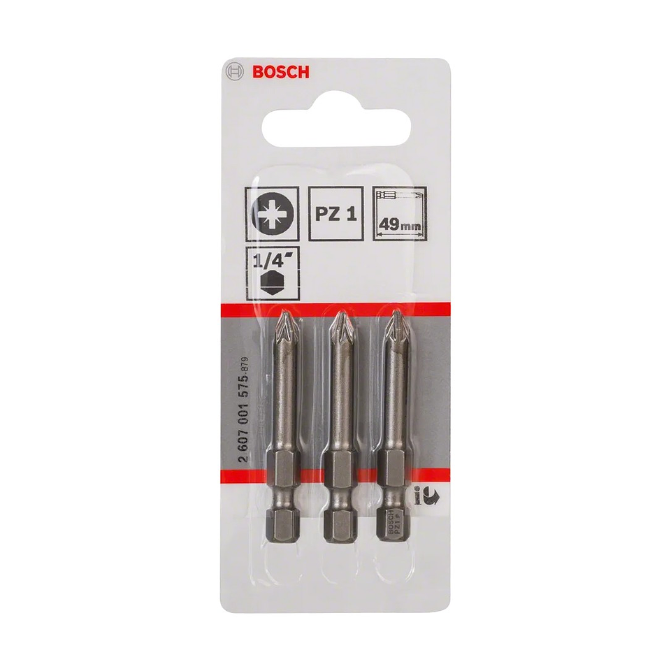 Ponta da aparafusadora Extra Hard PZ1 49mm (3 unids) BOSCH 2