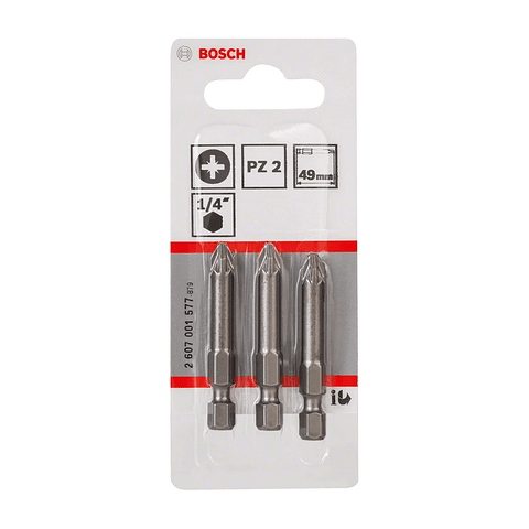 Ponta da aparafusadora Extra Hard PZ2 49mm (3 unids) BOSCH