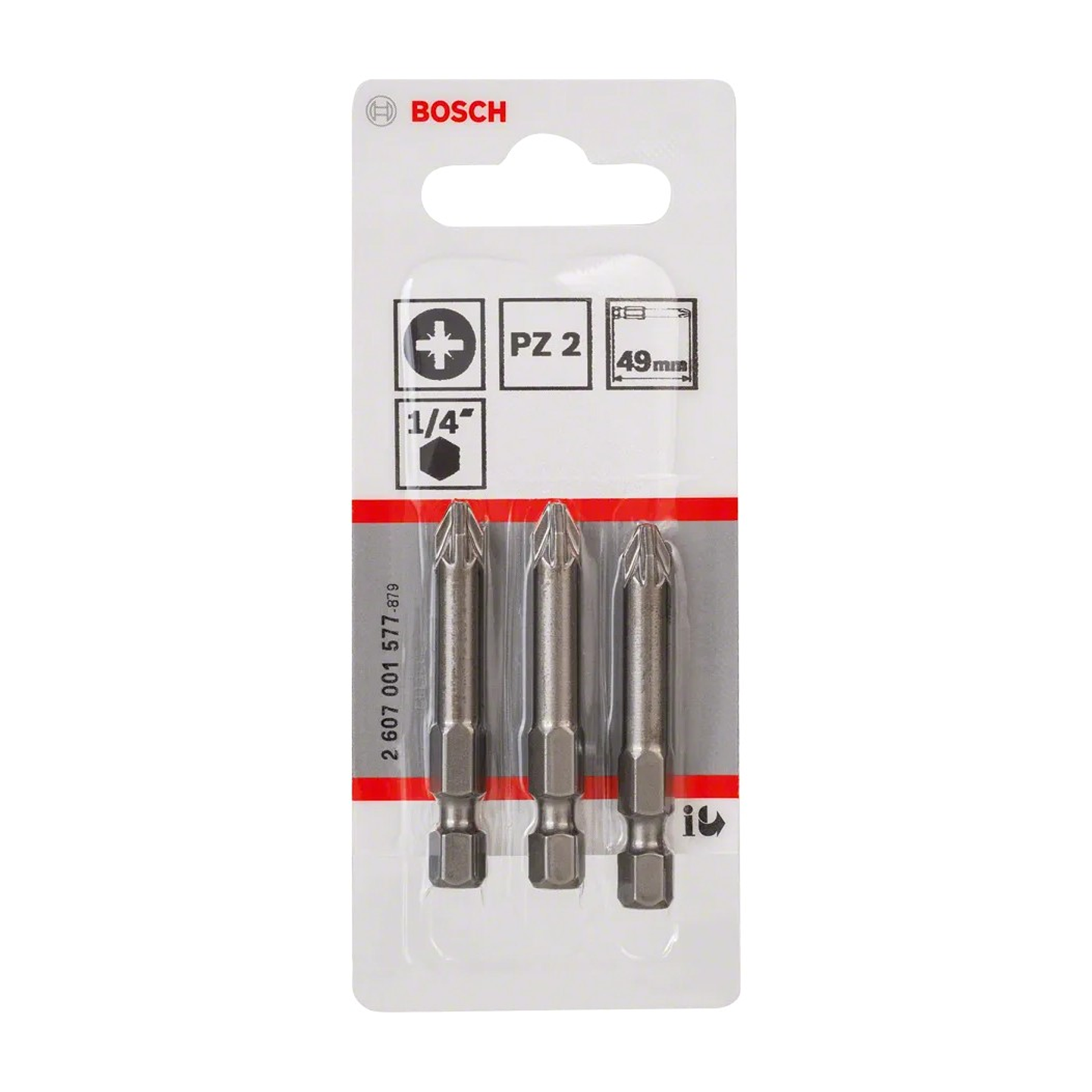 Ponta da aparafusadora Extra Hard PZ2 49mm (3 unids) BOSCH 2