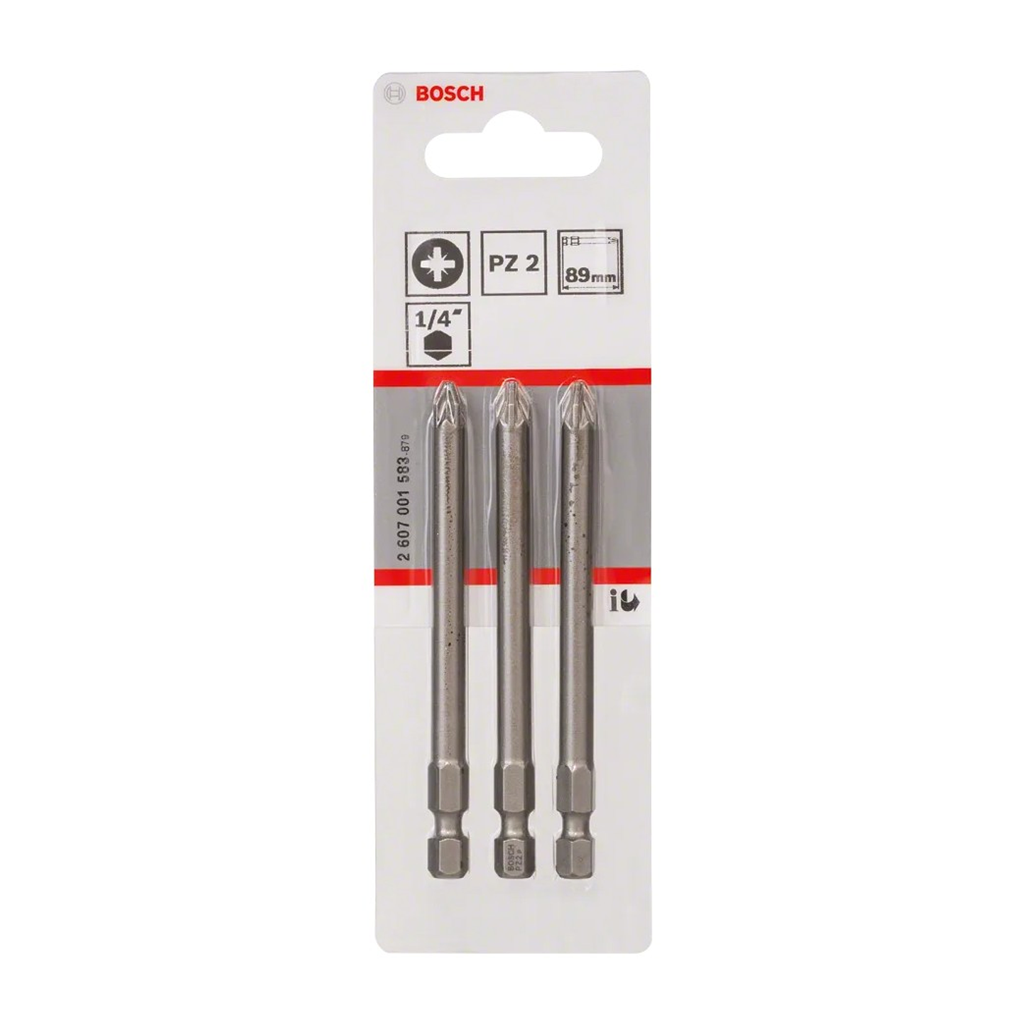 Ponta da aparafusadora Extra Hard PZ2 89mm (3 unids) BOSCH 2