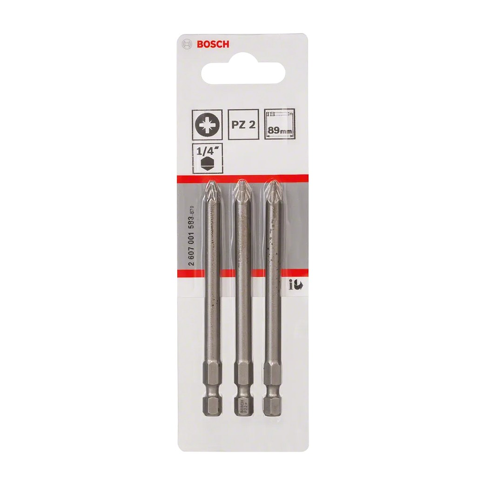 Ponta da aparafusadora Extra Hard PZ2 89mm (3 unids) BOSCH 2