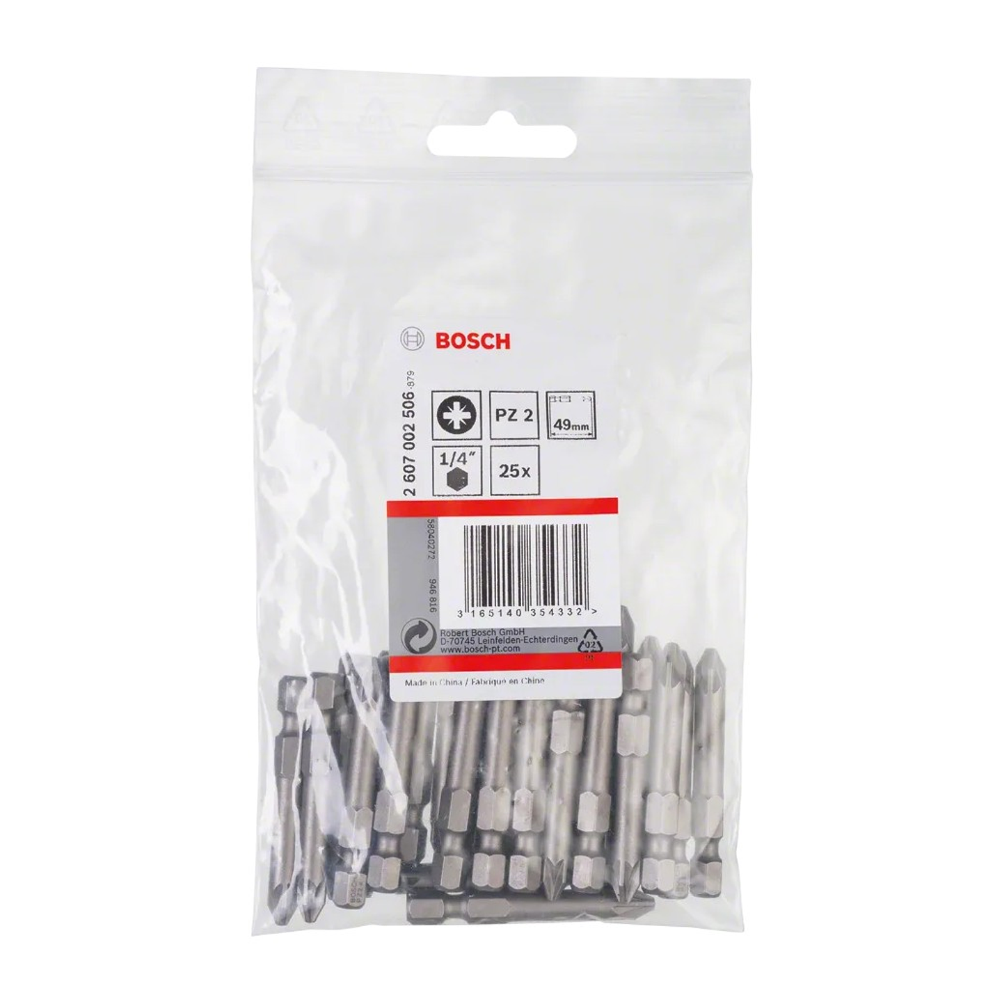 Ponta da aparafusadora Extra Hard PZ2 49mm (25 unids) BOSCH 2