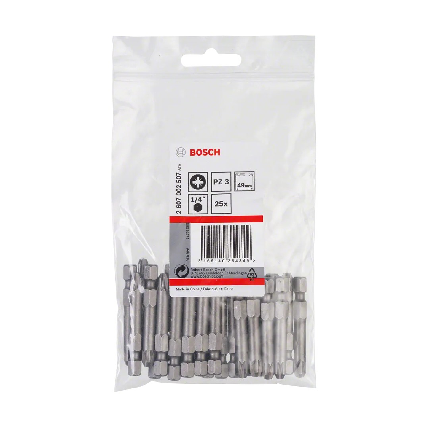 Ponta da aparafusadora Extra Hard PZ3 49mm (25 unids) BOSCH 2
