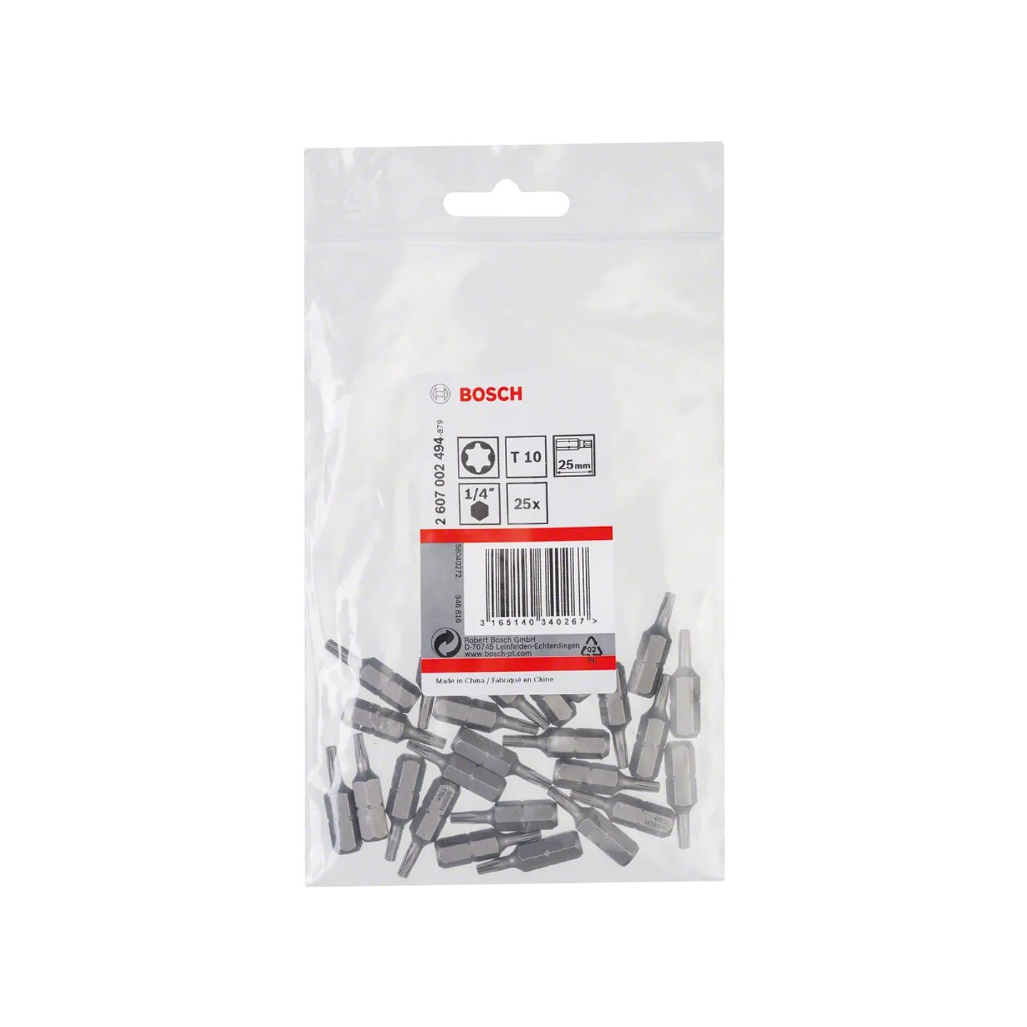 Ponta da aparafusadora Extra Hard T10 25mm (25 unids) BOSCH 2