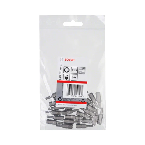 Ponta da aparafusadora Extra Hard T15 25mm (25 unids) BOSCH