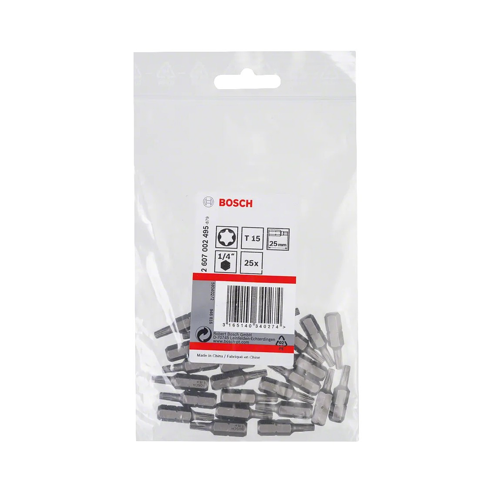 Ponta da aparafusadora Extra Hard T15 25mm (25 unids) BOSCH 2