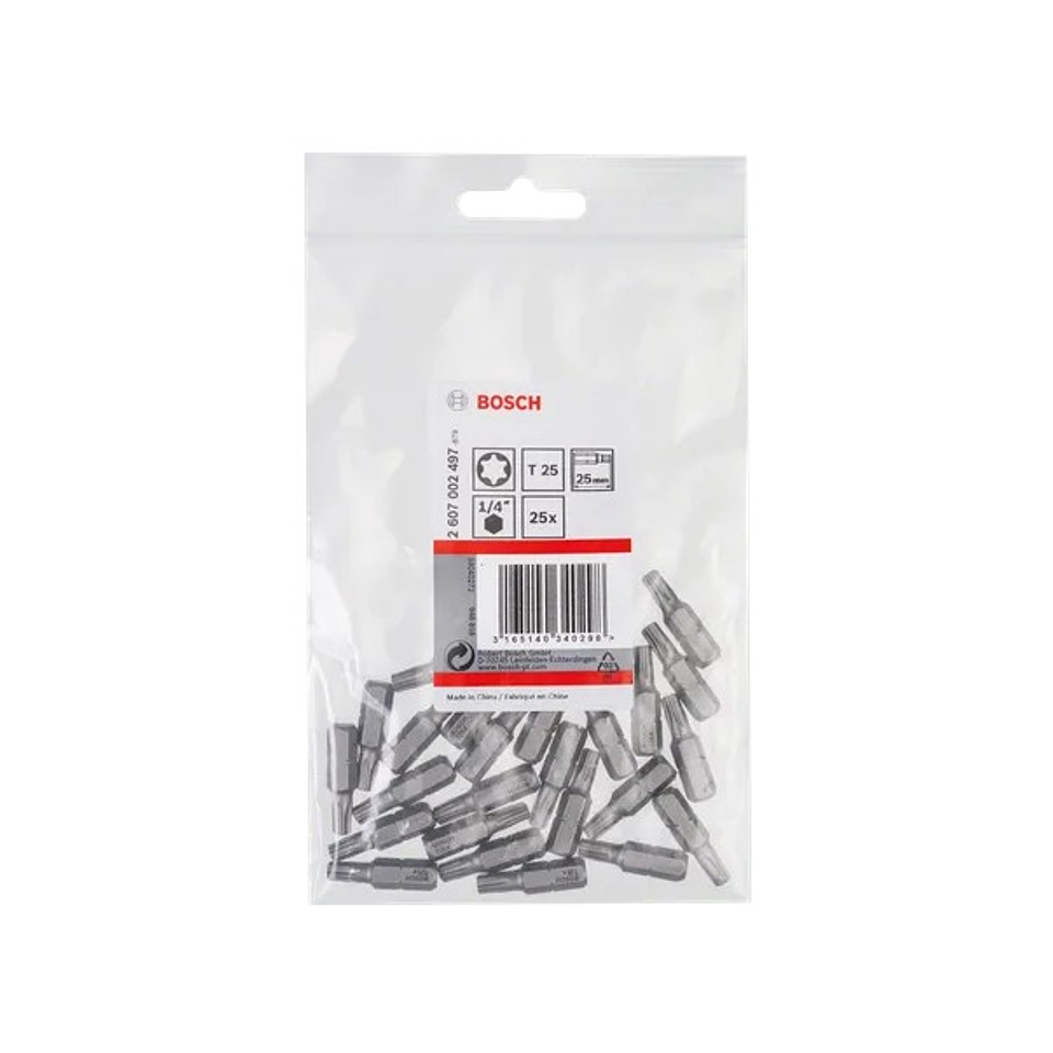 Ponta da aparafusadora Extra Hard T25 25mm (25 unids) BOSCH 2