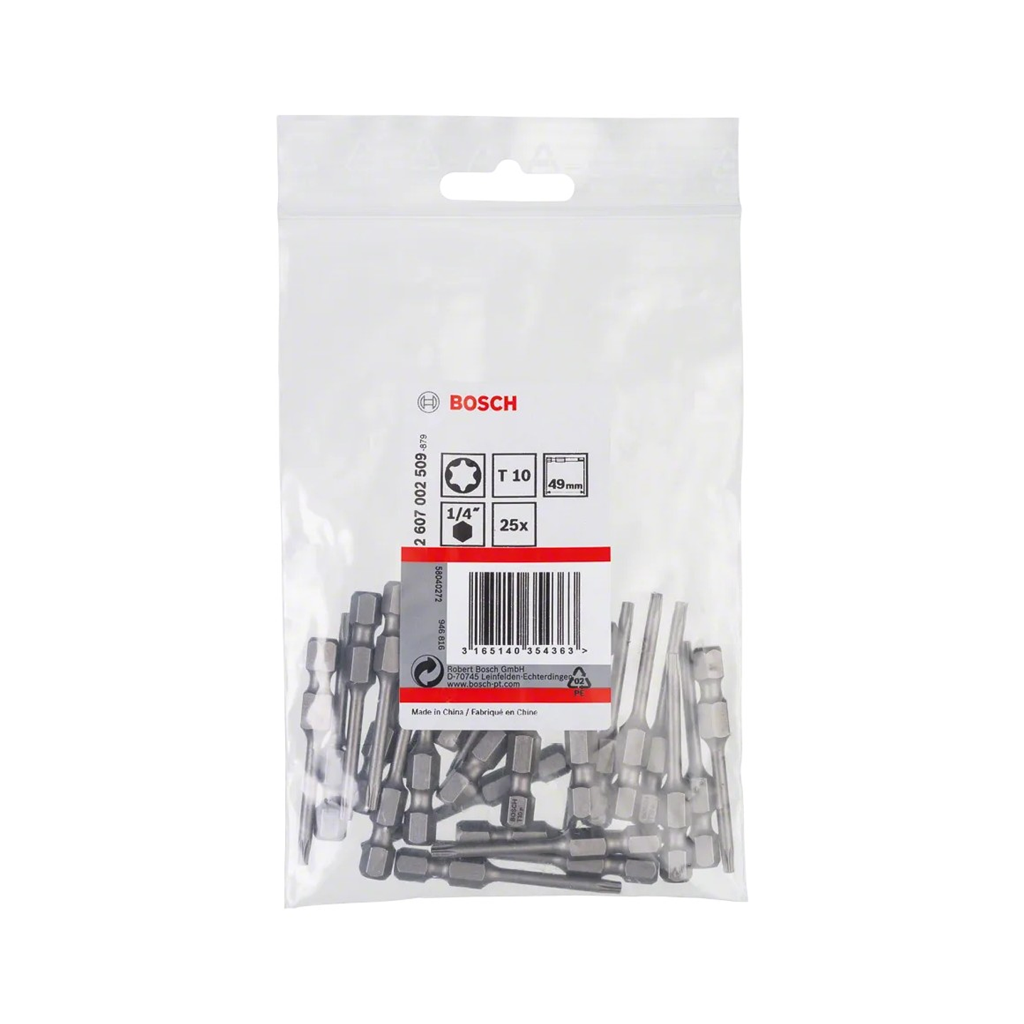 Ponta da aparafusadora Extra Hard T10 49mm (25 unids) BOSCH 2