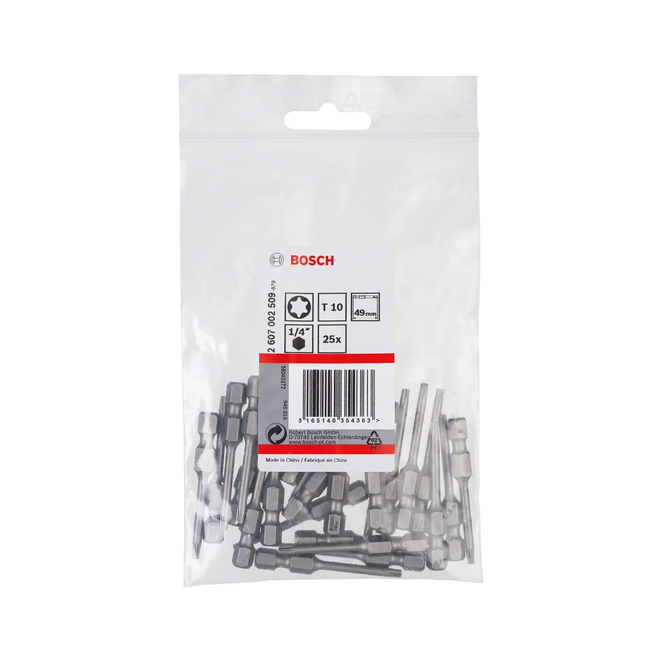Ponta da aparafusadora Extra Hard T10 49mm (25 unids) BOSCH 2