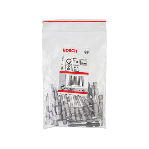 Ponta da aparafusadora Extra Hard T15 49mm (25 unids) BOSCH