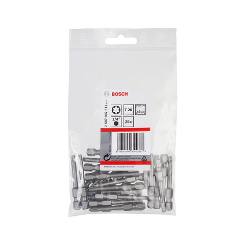 Ponta da aparafusadora Extra Hard T20 49mm (25 unids) BOSCH
