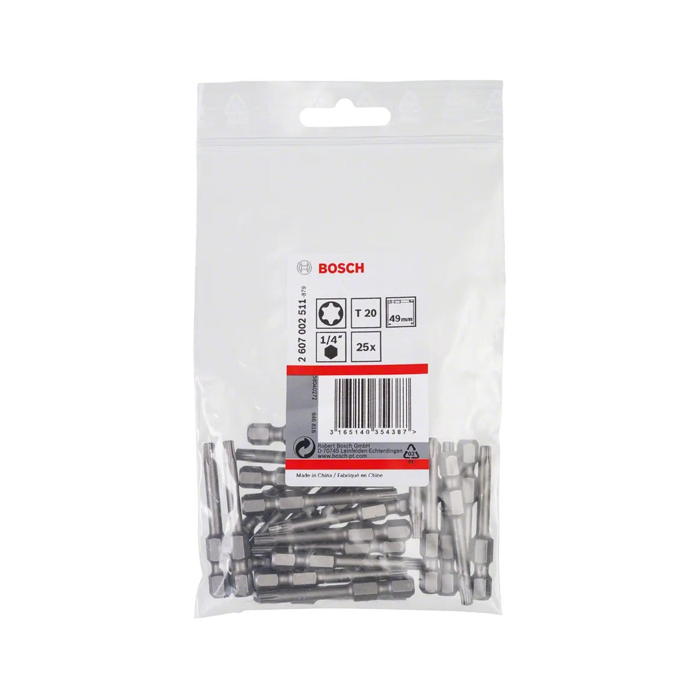 Ponta da aparafusadora Extra Hard T20 49mm (25 unids) BOSCH 2