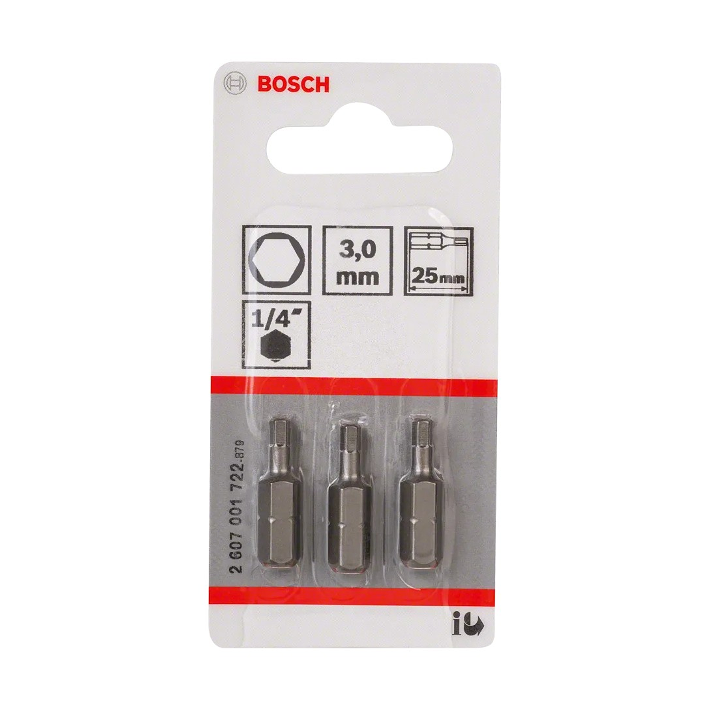 Ponta da aparafusadora Extra Hard HEX3 25mm (3 unids) BOSCH 2