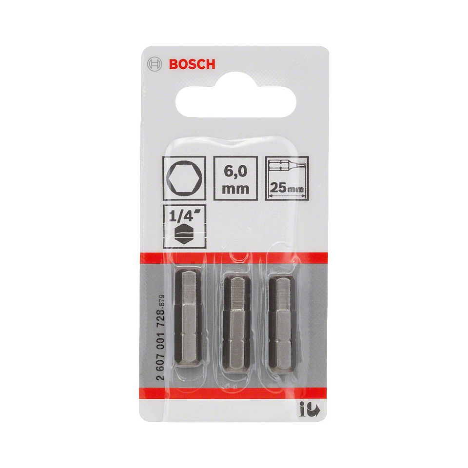Ponta da aparafusadora Extra Hard HEX6 25mm (3 unids) BOSCH 2