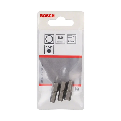 Ponta da aparafusadora Extra Hard HEX8 25mm (3 unids) BOSCH