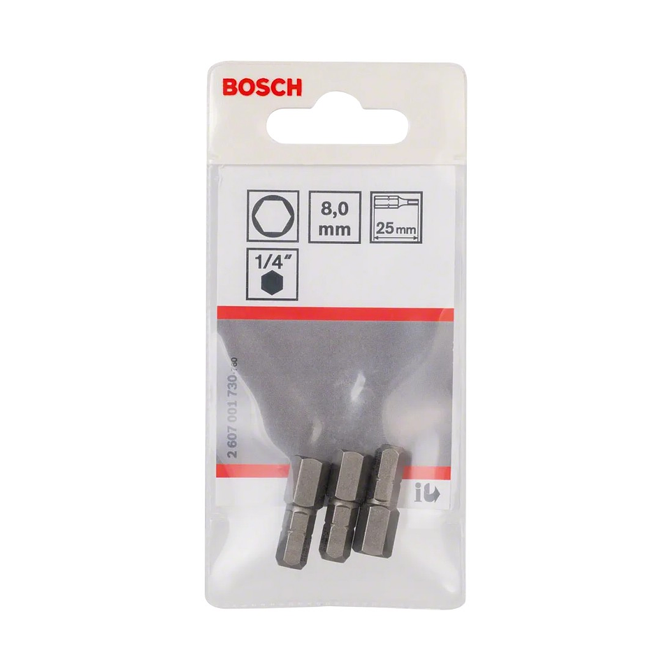 Ponta da aparafusadora Extra Hard HEX8 25mm (3 unids) BOSCH 2