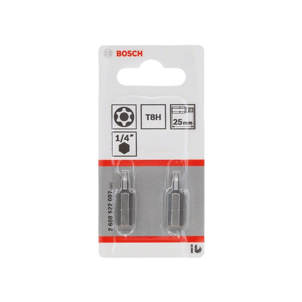 Conjunto de pontas aparafusadoras extraduras T8H Security-Torx® (2 unids) BOSCH 2