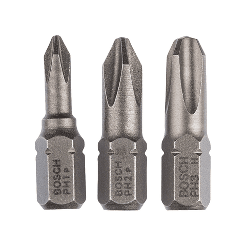 Embalagem de pontas da aparafusadora Extra Hard, 3 peças 25 mm BOSCH 