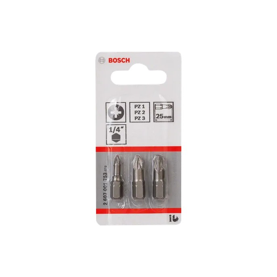 Séries mistas de pontas de aparafusadora Extra Hard 25mm (3 unids) BOSCH 2