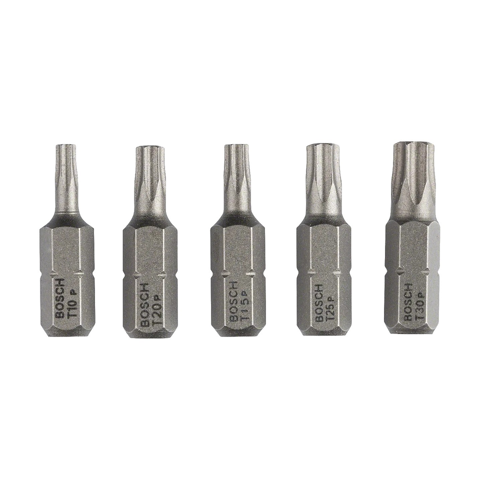 Séries mistas de pontas de aparafusadora Extra Hard T10, T15, T20, T25, T30 125mm (5 unids) BOSCH 1