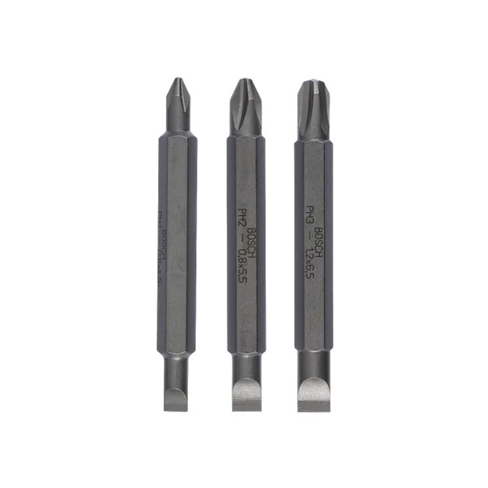 Conjunto de 3 pontas de aparafusar duplas (3 unids) 60mm BOSCH 1