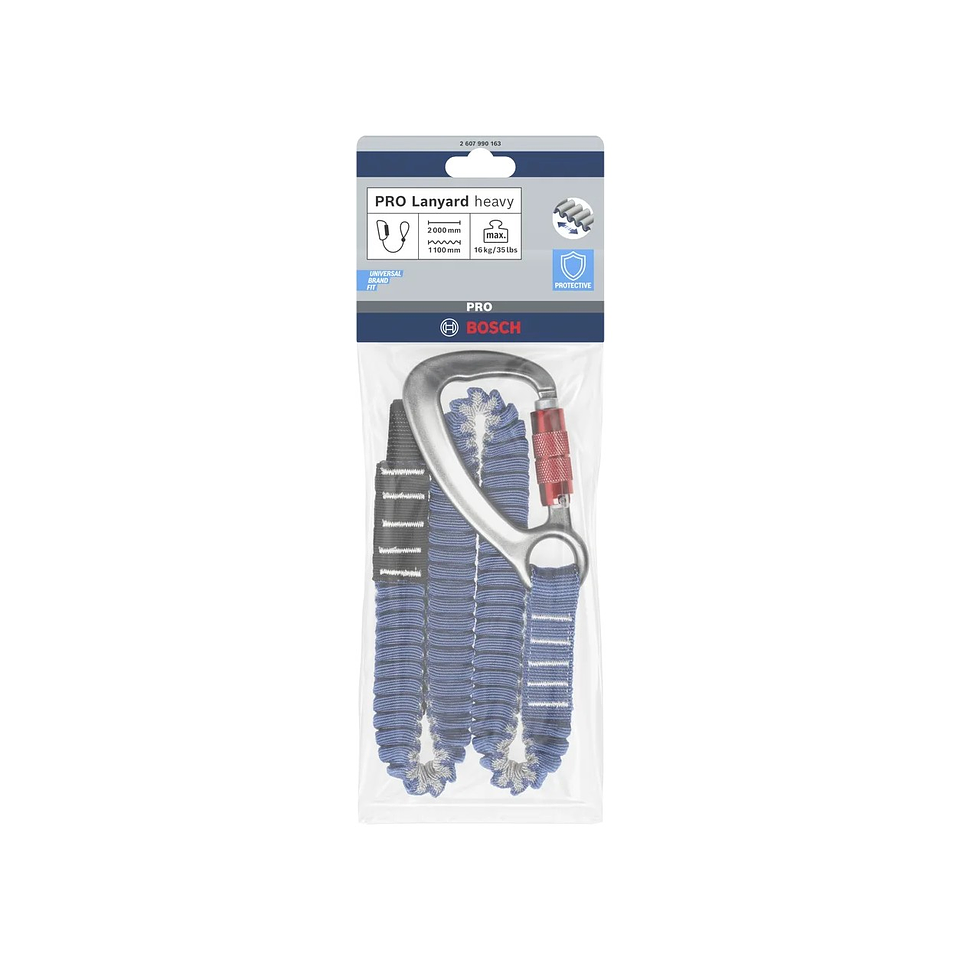 Cordão PRO pesado, 16 kg, 1 mosquetão e 1 aro plano BOSCH 2