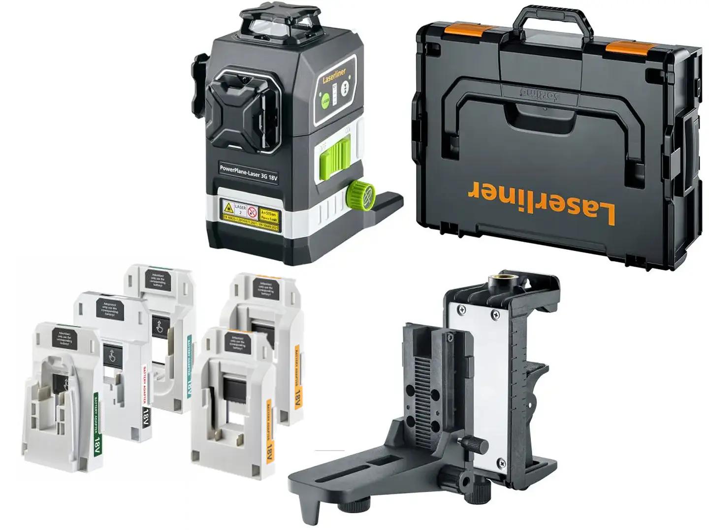 Nível laser 3 Linhas Verdes PowerPlane-Laser 3G Multi-18V LASERLINER 1