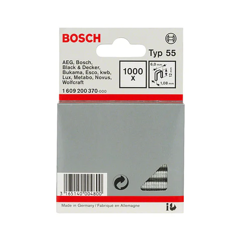 Agrafo estreito, tipo 55 12mm (1000 unids) BOSCH 