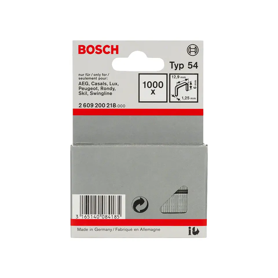 Agrafo de arame direito, tipo 54 6mm BOSCH  1