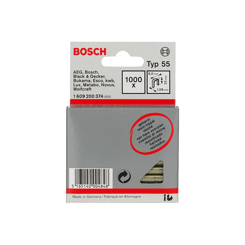 Agrafo de arame fino, tipo 55 (1000 unids) 23mm BOSCH 