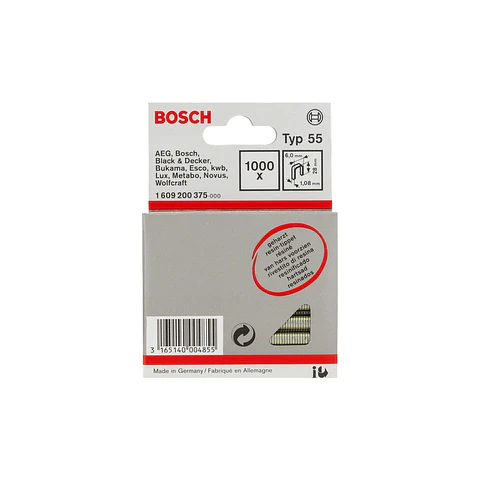 Agrafo de arame fino, tipo 55 (1000 unids) 28mm BOSCH