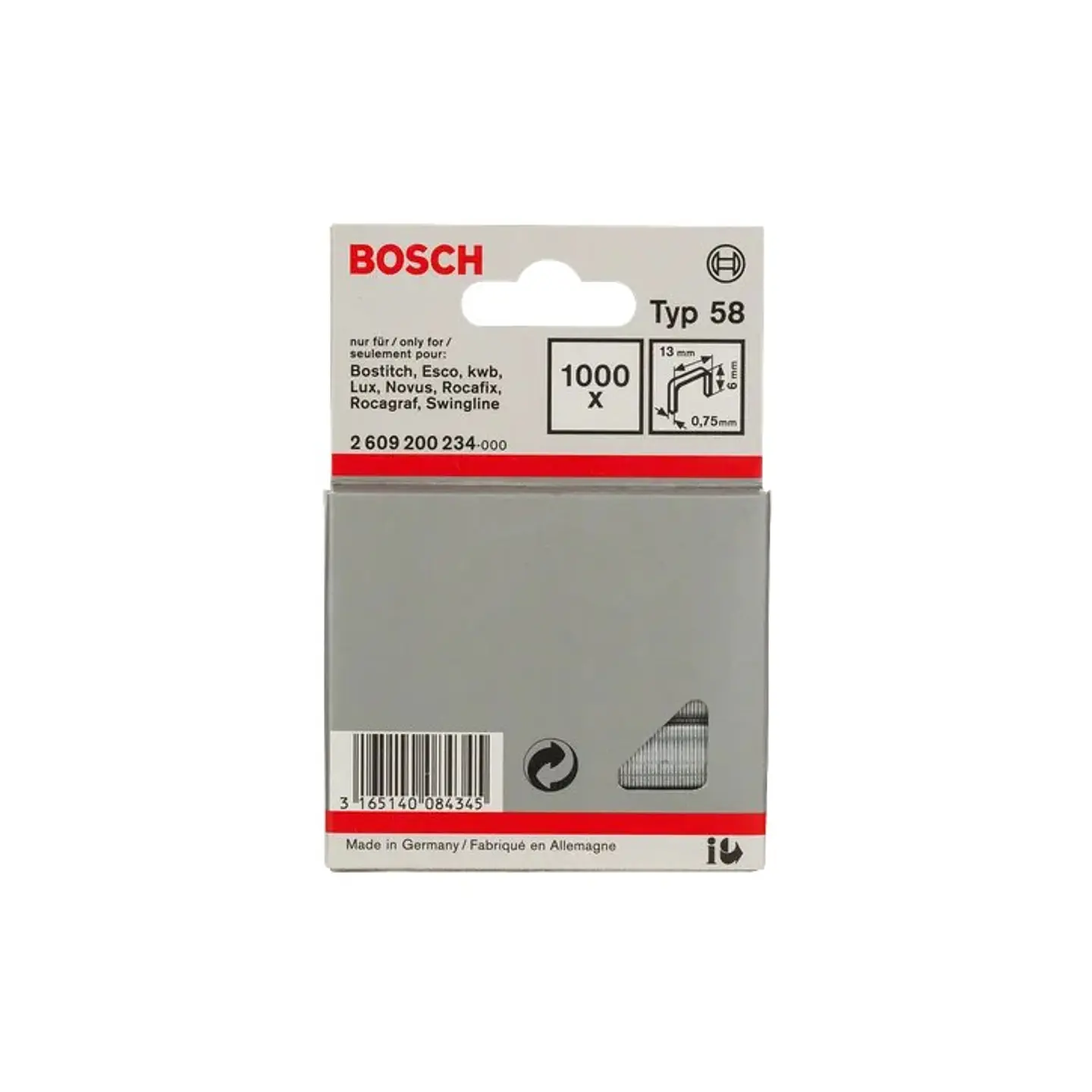 Agrafo de arame fino, tipo 58 6mm BOSCH 1