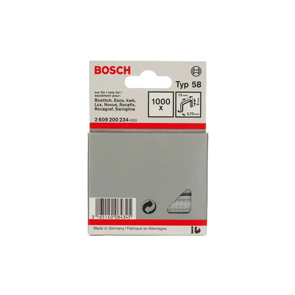 Agrafo de arame fino, tipo 58 6mm BOSCH 1