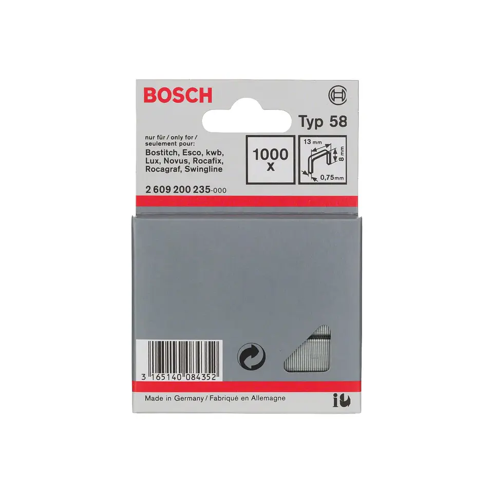 Agrafo de arame fino, tipo 58 8mm BOSCH 1
