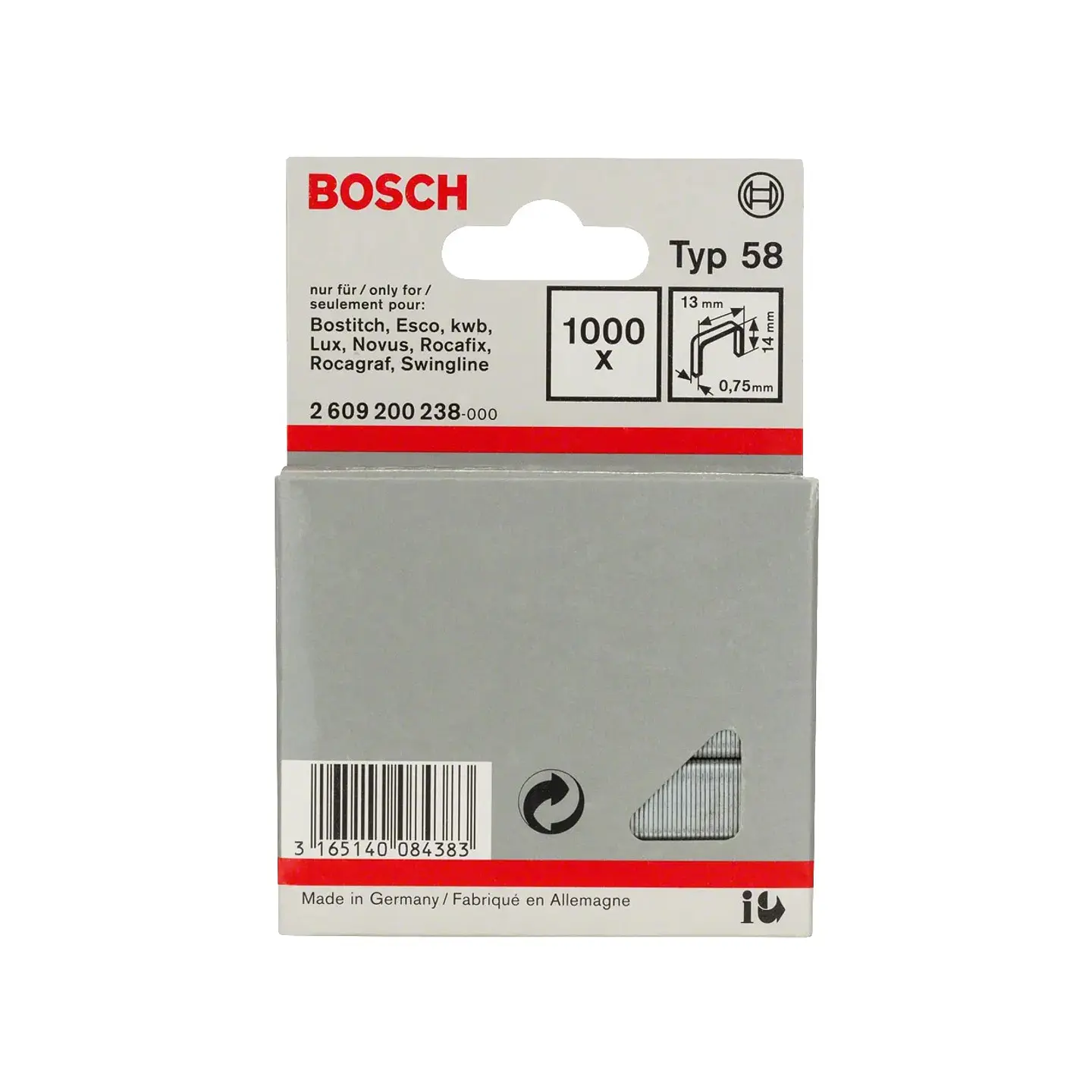 Agrafo de arame fino, tipo 58 14mm BOSCH 1