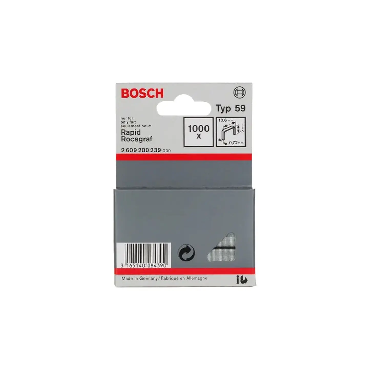 Agrafo de arame fino, tipo 59 6mm BOSCH  1