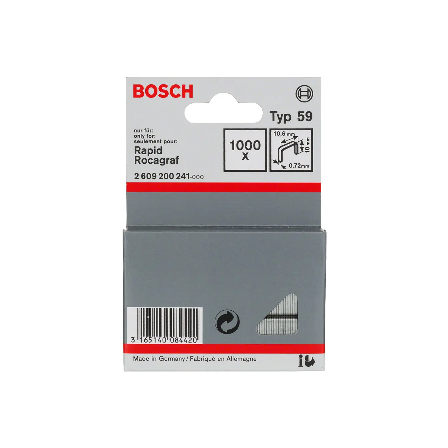Agrafo de arame fino, tipo 59 10mm BOSCH 1