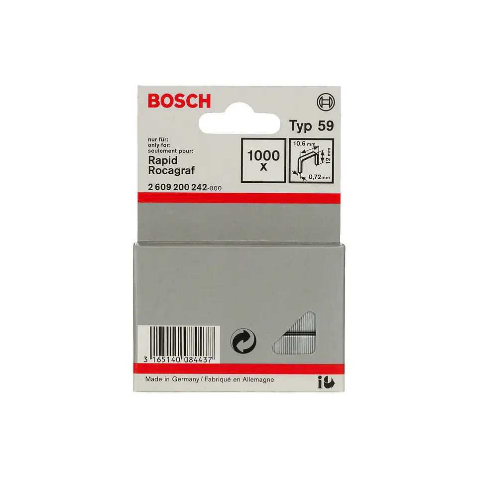 Agrafo de arame fino, tipo 59 12mm BOSCH 1
