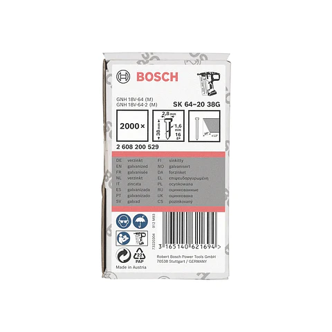 Prego de acabamento, SK64-20 38G BOSCH