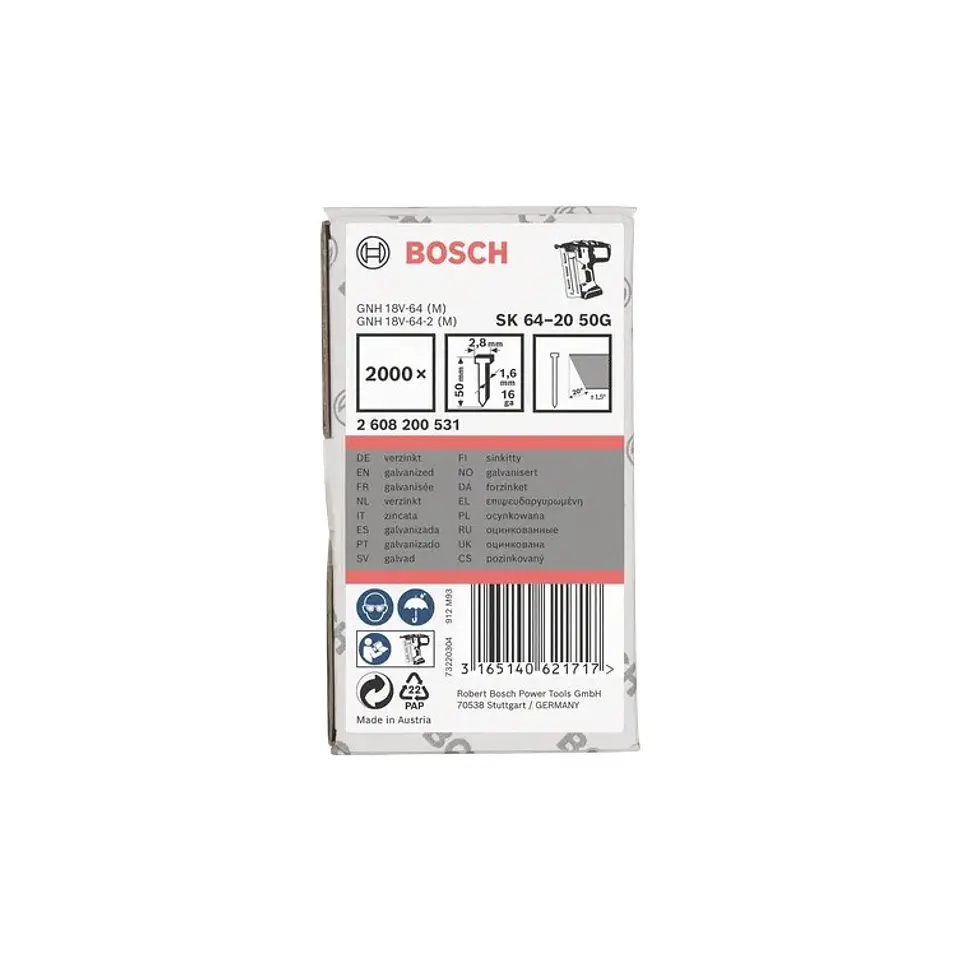 Prego de acabamento, SK64-20 50G BOSCH 2